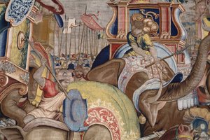 Série Les Actes de Scipion. La bataille de Zama. Modèle Giulio Romano. Atelier de Balthasar van Vlierden (?), Bruxelles. 1523-1532. (détail) - Giulio Romano