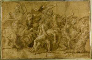 Ménélas tenant le corps de Patrocle - Giulio Romano