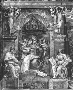 Le Pape Sylvestre Ier (314-335) entre Foi et Religion, Chambres de Raphaël - Giulio Romano