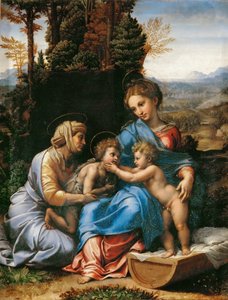 La Sainte Famille avec Jean-Baptiste enfant et Sainte Élisabeth La Petite Sainte Famille - Giulio Romano