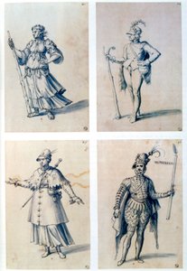 Conceptions de costumes pour des personnages allégoriques, 16ème siècle - Giuseppe Arcimboldi