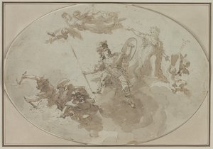 Étude de plafond : Allégorie de la paix et de la guerre, c. 1800 - Giuseppe Bernardino Bison