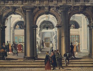 Entrée de la bibliothèque Marciana à Venise - Giuseppe Bernardino Bison