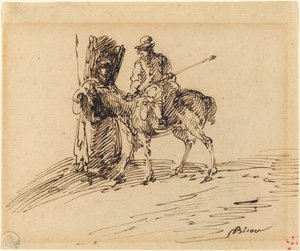 Cavalier avec paysan - Giuseppe Bernardino Bison