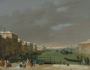 Venise avec neige et masques - Giuseppe Bernardino Bison