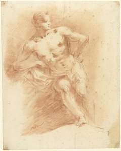 Nu masculin assis - Giuseppe Bernardino Bison