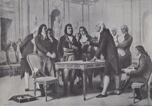 Alessandro Volta démontrant sa batterie à Napoléon, Premier Consul de France, 1801 - Giuseppe Bertini