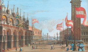 Vue de la place Saint-Marc, Venise, avec le Palais des Doges et le Campanile, 1828 - Giuseppe Borsato