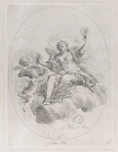 Figure allégorique sur un nuage avec des putti, d