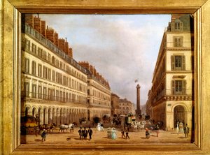 La rue Castiglione à Paris en 1829 (peinture) - Giuseppe Canella