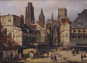 Place de la Haute-Vieille-Tour, Rouen, 1824 - Giuseppe Canella