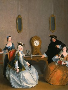 Groupe se préparant à aller à un bal masqué