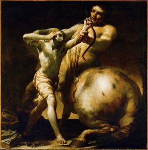 Le centaure Chiron enseigne le tir à l