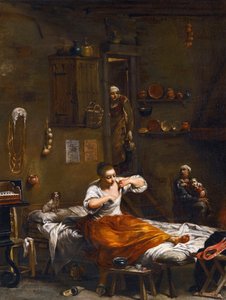La chasse aux puces par Crespi - Giuseppe Maria Crespi