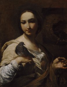 Fille tenant une colombe, 1721-27