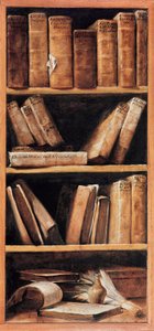 Nature morte bibliothèque avec livres de musique