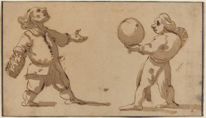 Caricature avec joueurs de balle - Giuseppe Maria Mitelli