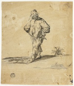 Paysan debout avec les bras en croix - Giuseppe Maria Mitelli