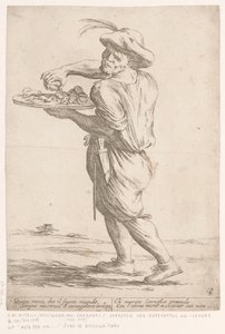Vendeur de rue de têtes de poulet et de foies de poulet - Giuseppe Maria Mitelli