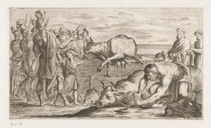 Les Troyens offrent des animaux à Neptune - Giuseppe Maria Mitelli