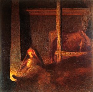 La vieille femme dans la grange - Giuseppe Pellizza da Volpedo