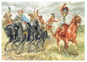 Grèce antique : soldats de cavalerie et char grec - Giuseppe Rava