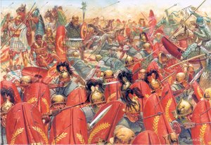 Rome antique : la bataille de Carrhes (ou Charan) a vaincu les légions romaines sous le général Crassus, par les Parthes dirigés par le général Surena le 9 juin - Giuseppe Rava