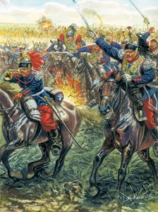 Guerre franco-allemande de 1870 : la charge des cuirassiers français à la bataille de Froeschwiller-Woerth le 6/08/1870 - Giuseppe Rava