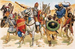 Guerre sainte : soldats musulmans combattant contre l