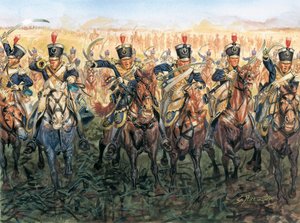 Guerres napoléoniennes : cavalerie anglaise chargeant - Illustration de Giuseppe Rava - Giuseppe Rava