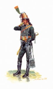 Portrait de Joachim Murat (1767-1815) jeune soldat en uniforme de chasseur - Giuseppe Rava