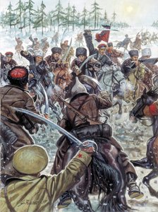 Guerre civile russe (1917-1923) : soldats du Caucase aux côtés des armées blanches en 1919 - Giuseppe Rava