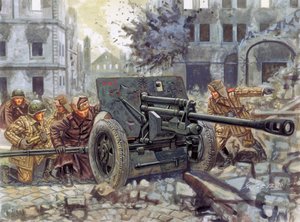 Seconde Guerre mondiale : canon antichar lourd russe de 76 mm - Illustration de Giuseppe Rava - Giuseppe Rava