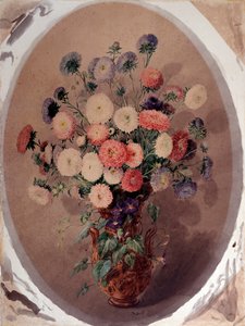 Bouquet de marguerites Aquarelle de Giuseppe Roda (19e siècle) 1863 Dim 70x51 cm Gênes, Galleria d