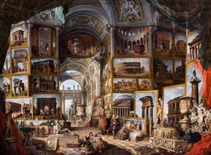 Rome antique, vers 1754/57 (Huile sur toile) - Giuseppe & Salvi Nicola (1697-1751) Pannini