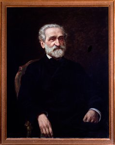 Portrait de Giuseppe Verdi (1813-1901) compositeur italien. Bologne, musée civique de la musique