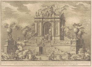 La Prima Macchina pour la Chinea de 1767 : Un arc de triomphe avec l