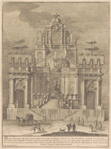 La Prima Macchina pour la Chinea de 1778 : Un belvédère de campagne avec Hercule et Antée