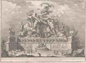 La Seconde Machine pour la Chinea de 1767 : Le Mont Etna avec la forge de Vulcain