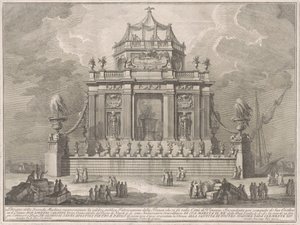 La Seconda Macchina pour la Chinea de 1773 : La préparation de la thériaque à Venise - Giuseppe Vasi, after Giuseppe Palazzi, after Paolo Posi