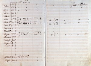 Double page de la partition musicale originale de l