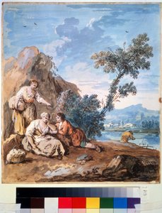 Trois paysans se reposant au bord d
