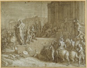La légende de sept rois rendant hommage à un pape - Giuseppe della Porta Salviati