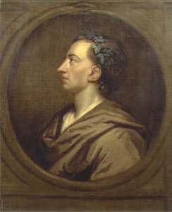 Alexander Pope (1688-1744) profil, couronné de lierre - Godfrey (studio of) Kneller