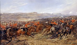 La charge de la brigade lourde à la bataille de Balaclava, 25 octobre 1854, 1897 - Godfrey Douglas Giles