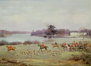 La chasse au sud du Cheshire dans le parc de Combermere, 1904 - Godfrey Douglas Giles