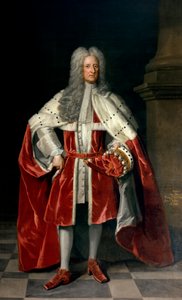 Portrait de Henry, 1er vicomte St. John (1652-1742) en robe de couronnement, 1727