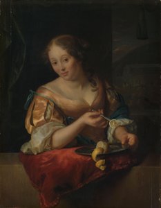 Jeune femme avec citron