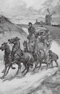 Une diligence dans les temps anciens - Gordon Frederick (after) Browne