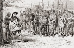 Scène de la pièce de William Shakespeare, Henri IV, Partie 1, Acte IV, Scène 2, de Les Œuvres de William Shakespeare, publié en 1896